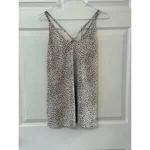 Doe & Rae Leopard Print Cami Top with Crisscross Back | Size M